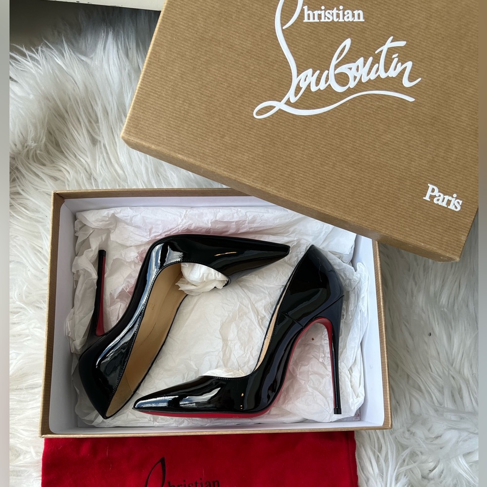 LOUBOUTIN SO KATE Black Patent 5.5